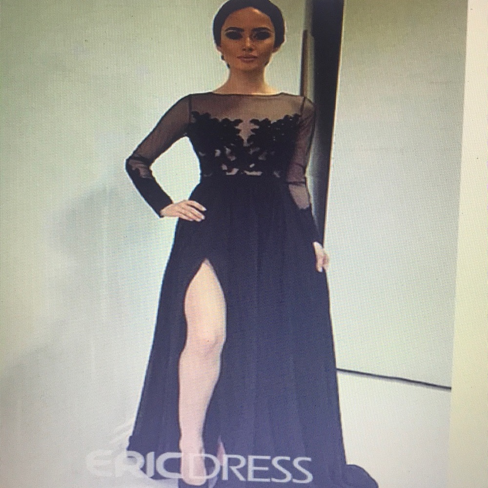 Black a line dress